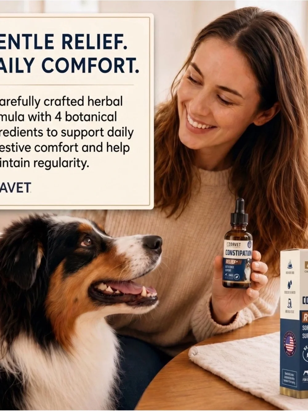 Constipation Relief+ soft & ease support Herbal Drops for Dogs NEW 1fl oz